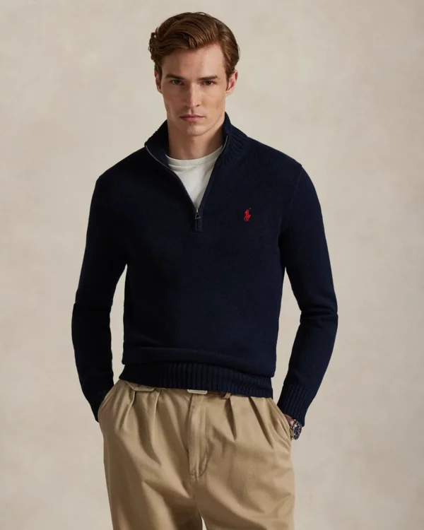 Pack de 3 pulls en coton demi-zippés à col cheminée Polo Ralph Lauren – Taille L